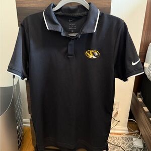Nike Black Mizzou Polo Shirt with White Trim